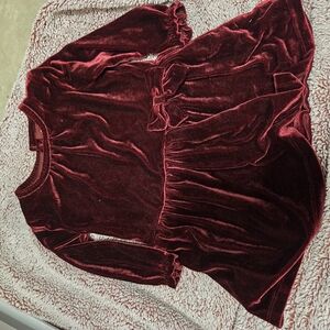 Elegant Velvet Burgundy Top